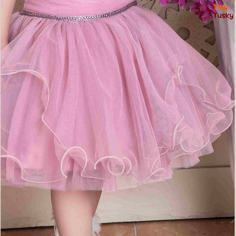 Pretty Pink Sleeveless Top With Matching Flared Skirt