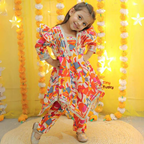 Stunning Indo Western Kurta Pant Set For Girls