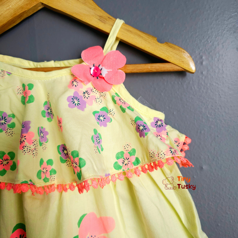 Tiny Tusky Girls Pink Floral Summer Dress